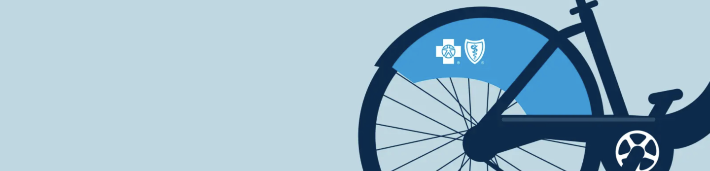 Blue cross bicycle illustration